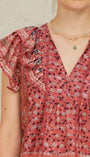 Mabe Darla Frill Short Sleeve Top at Romi Boutique