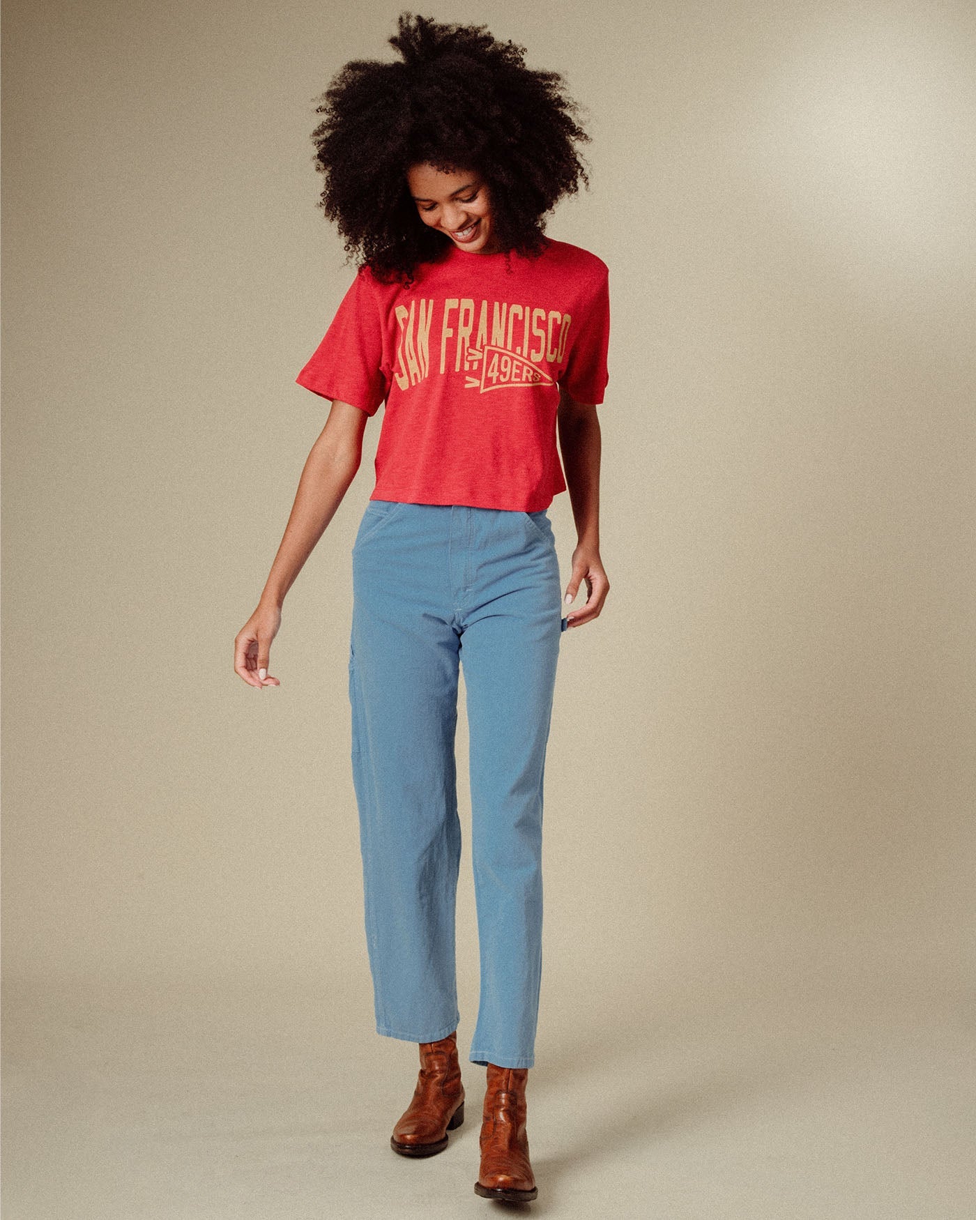 Junk Food 49ERS DUAL THREAT MOCK CROP at Romi Boutique