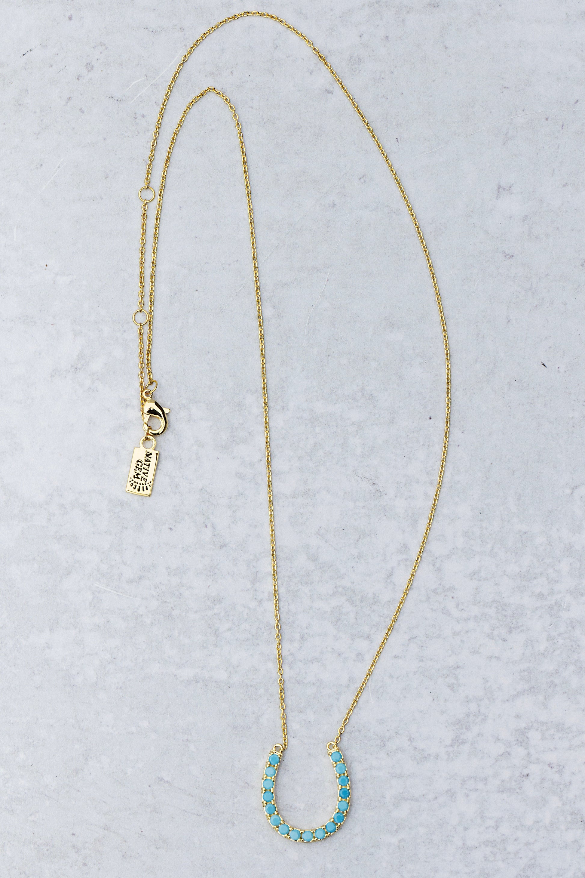 Native Gem Lucky Horseshoe Necklace at Romi Boutique