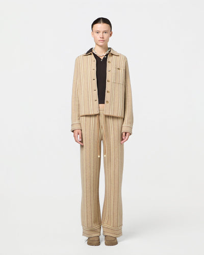 DYLAN STRIPE SHIRT IN ALMOND COMBO
