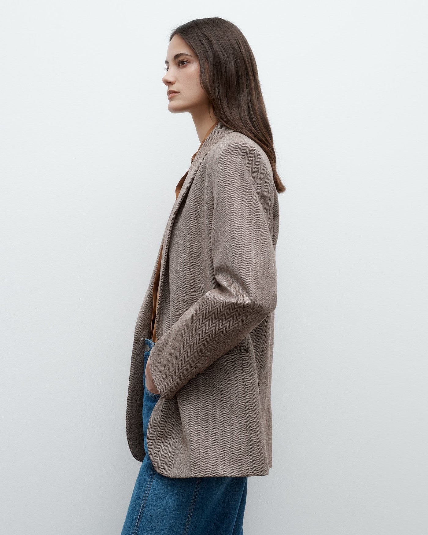 GIRL BOY GIRL BLAZER IN MUSTANG/KELP - Romi Boutique