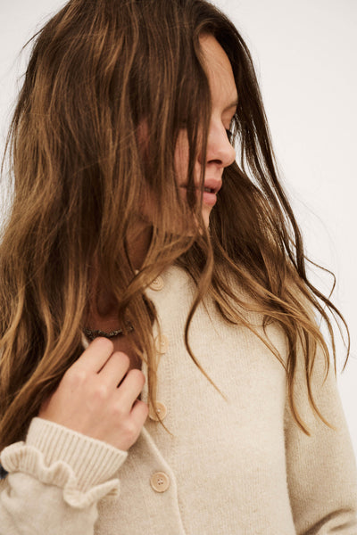 KARANTE CARDIGAN IN BEIGE CHINE