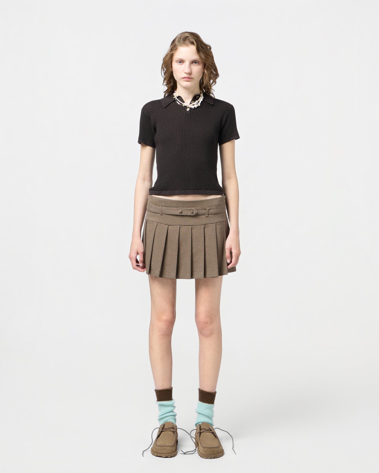 SHRUNKEN POLO IN BURNT COCOA