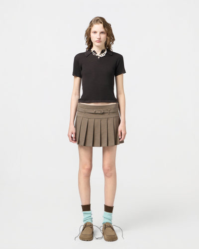 SHRUNKEN POLO IN BURNT COCOA