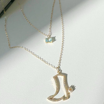 NASHVILLE COWBOY BOOT NECKLACE IN GOLD