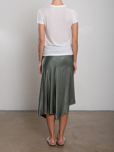 SAMARA SKIRT IN VINTAGE SATIN NORI