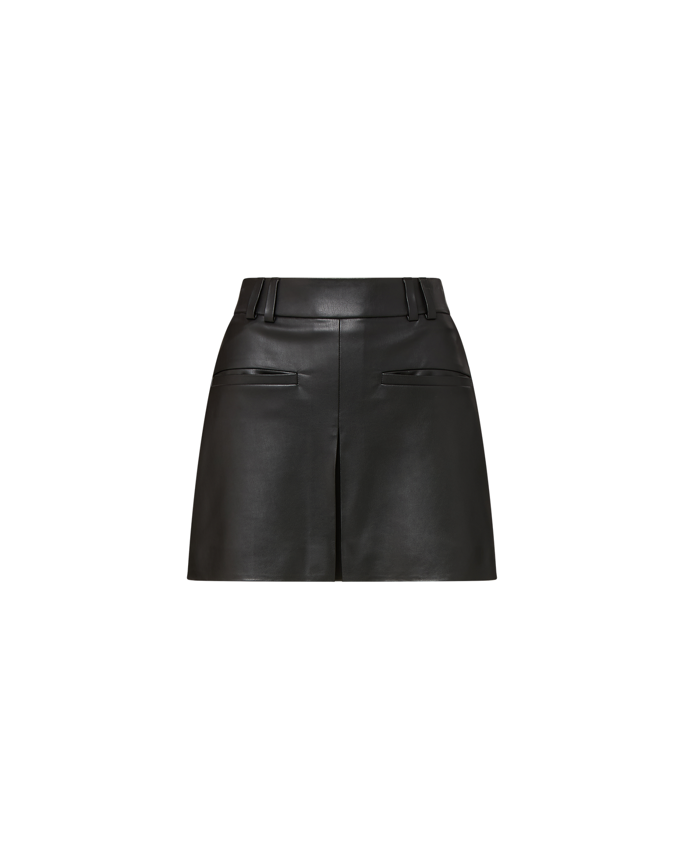 PAVALINE MINI SKIRT IN BLACK VEGAN LEATHER