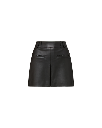 PAVALINE MINI SKIRT IN BLACK VEGAN LEATHER