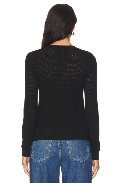 HOLLY CREW NECK PULLOVER IN BLACK - Romi Boutique