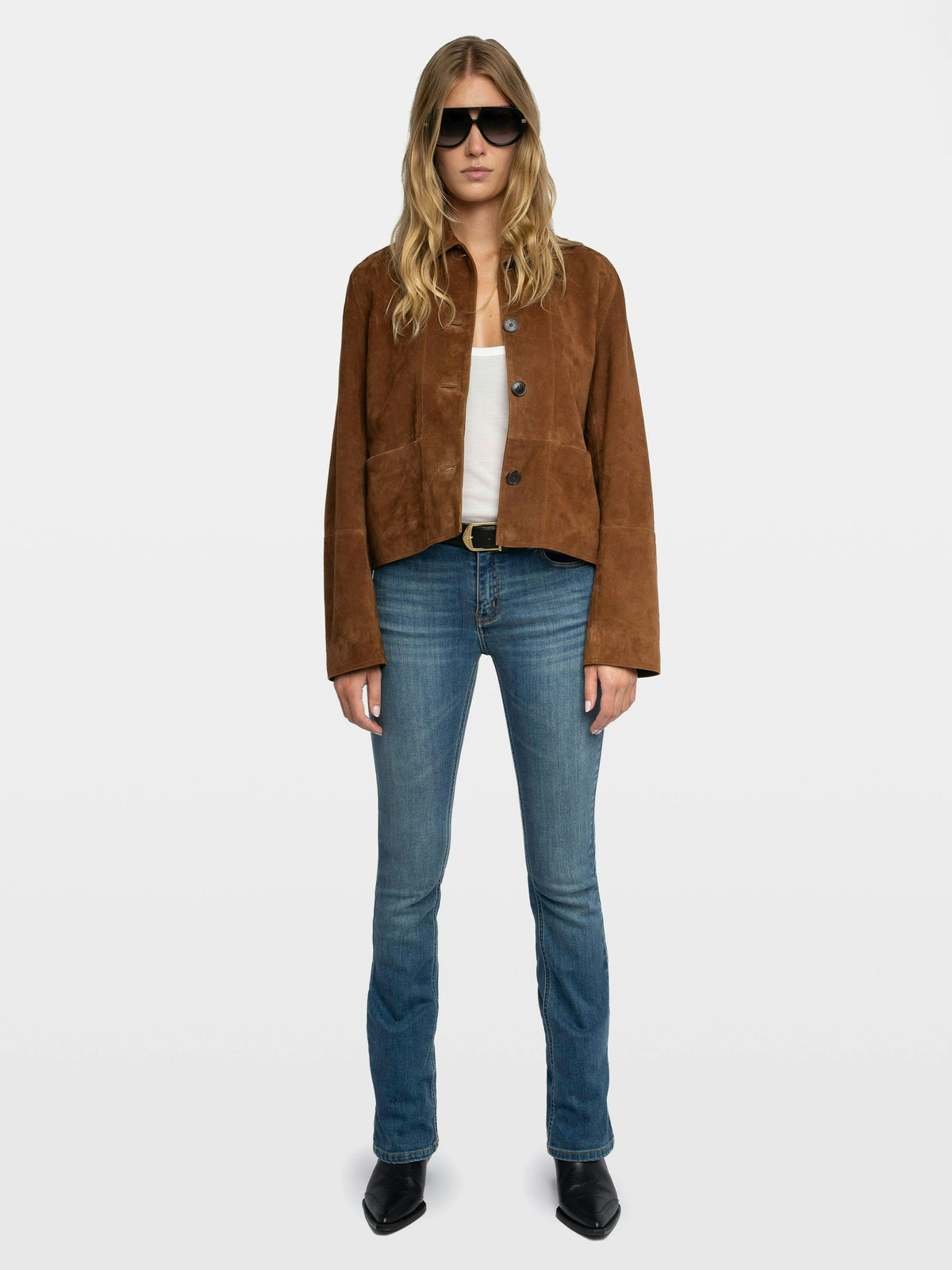 Zadig & Voltaire LESSA CROPPED SUEDE JACKET at Romi Boutique