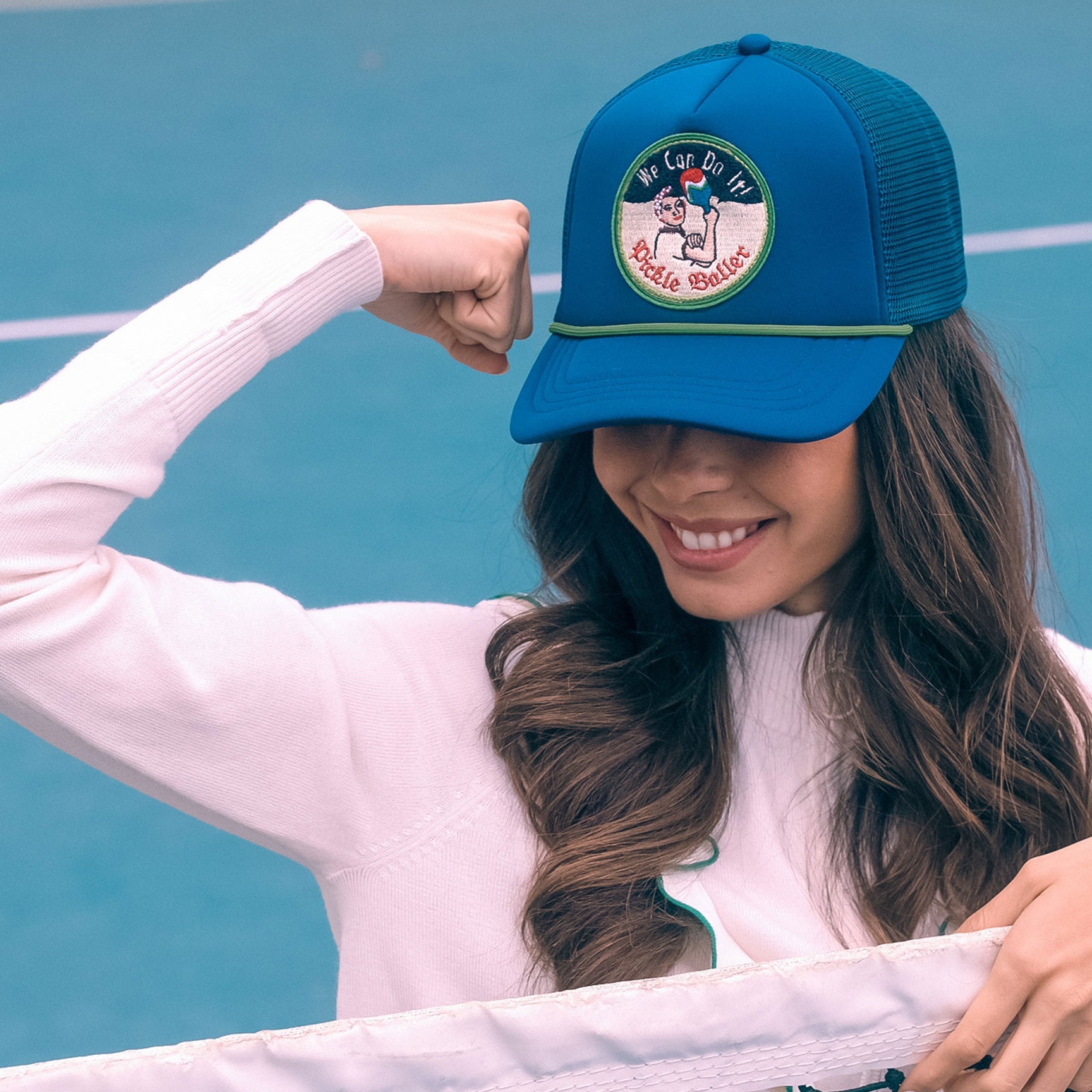 Freya Trucker Hat, We Can Do It! Pickle Baller at Romi Boutique