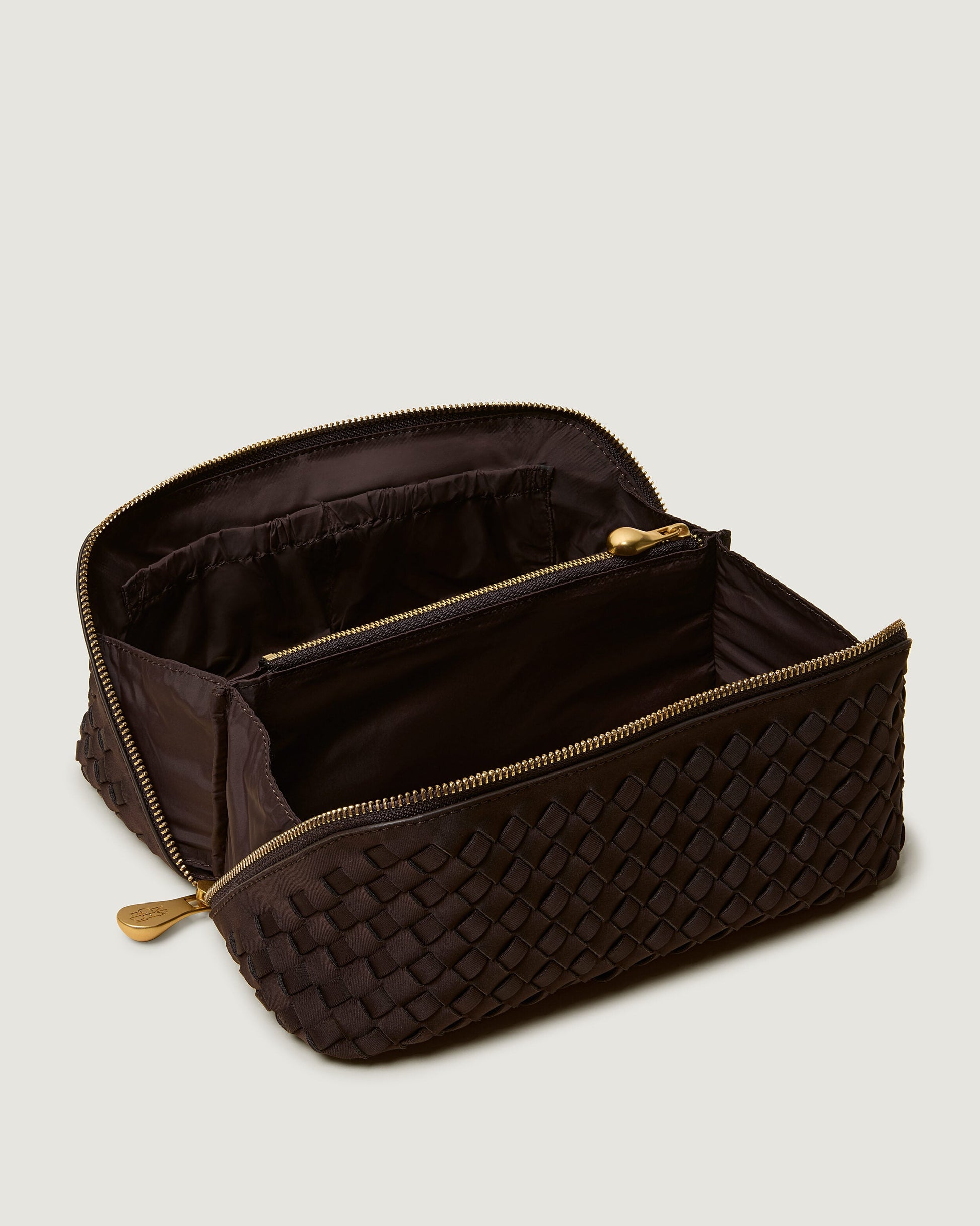 Naghedi CARAVAN MEDIUM COSMETIC CASE IN CHOCOLATE at Romi Boutique
