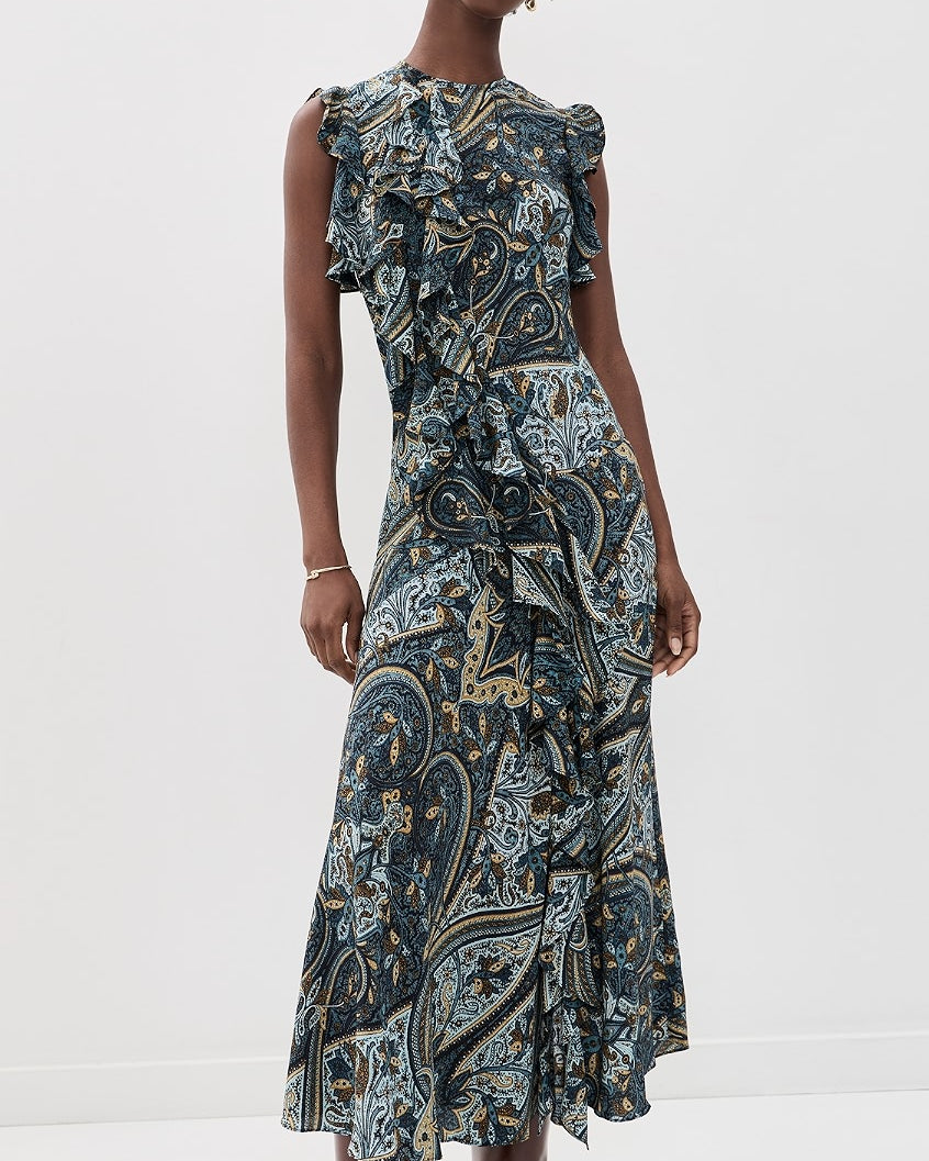 Ameline Sleeveless Silk Dress