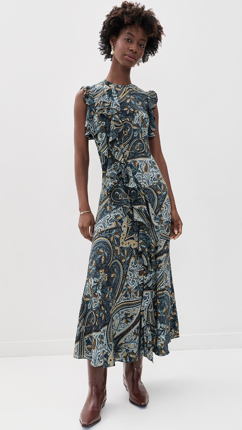 Ameline Sleeveless Silk Dress