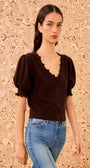 Ulla Johnson POLLINE SHORT SLEEVE TOP at Romi Boutique