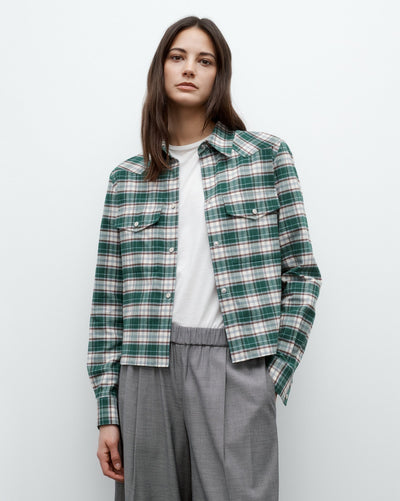 NEW CARTER SHIRT IN GREEN MULTI - Romi Boutique