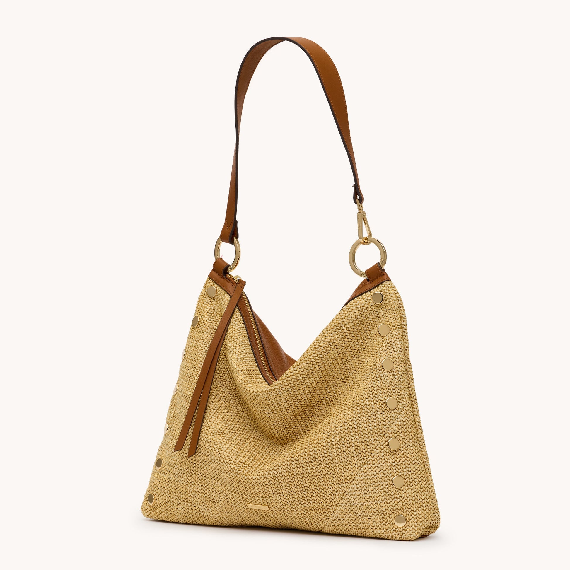 Hammitt KYLE LARGE IN COCOA RAFFIA/GOLD at Romi Boutique