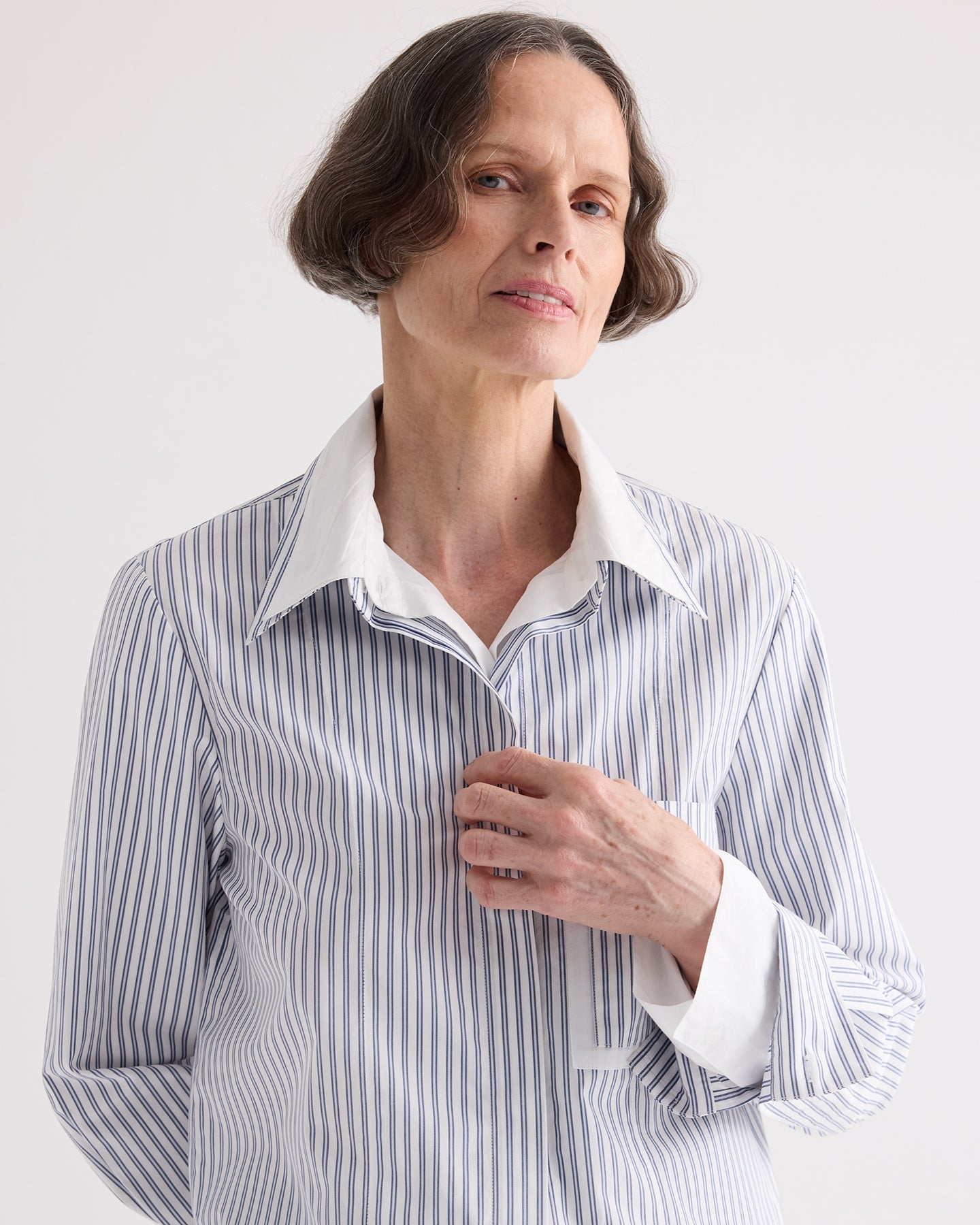 TWP Double Layer Boyfriend Shirt at Romi Boutique