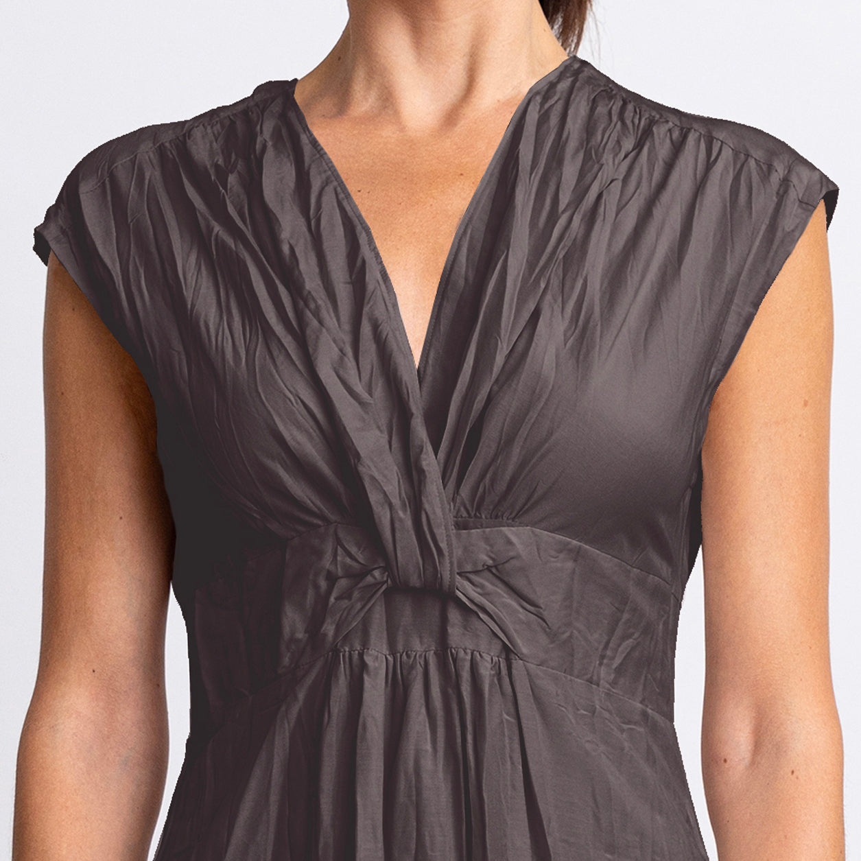 Go Silk Go Crinkle Cut Twist Dress at Romi Boutique