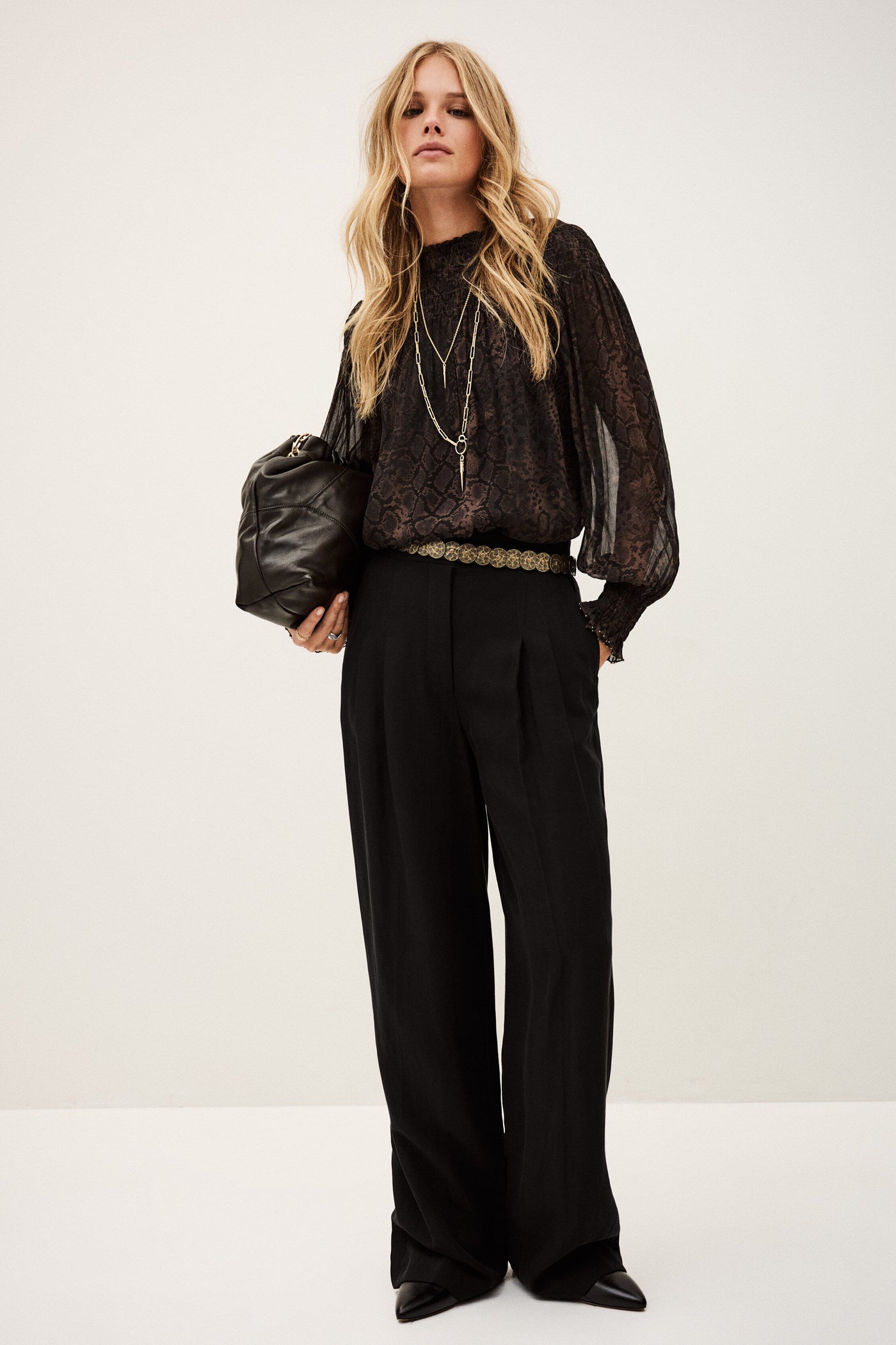 SHAMY TOP IN MARRON