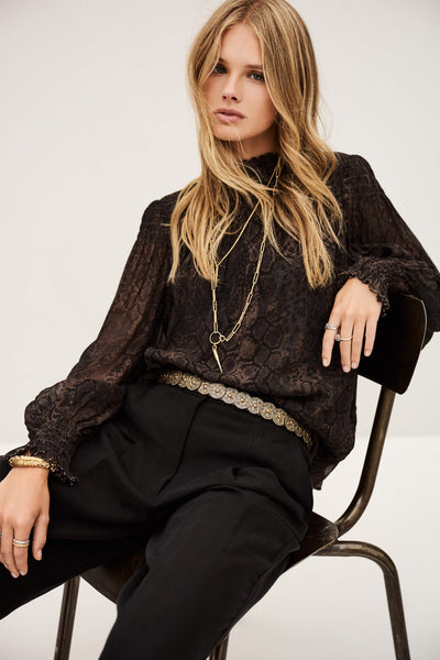 SHAMY TOP IN MARRON