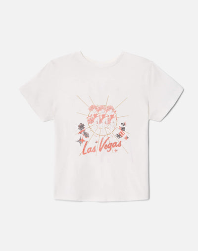 CLASSIC "VEGAS" TEE IN VINTAGE WHITE - Romi Boutique