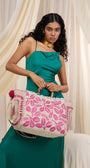 VIPUL SHAH HARYALI JUTE TOTE IN FUSCHIA at Romi Boutique