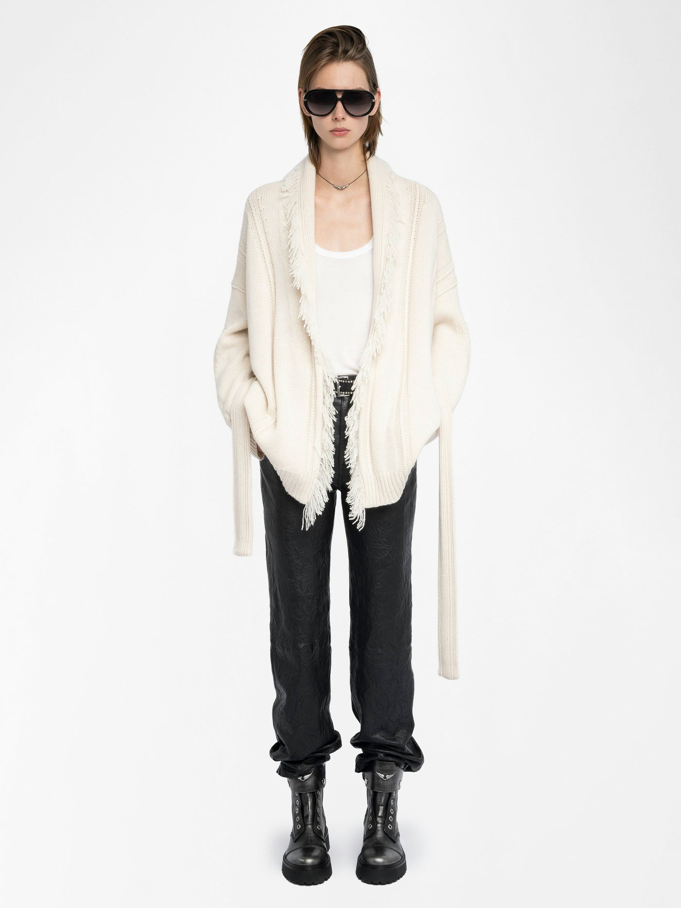 ALPA MID-LENGTH COAT IN ECRU