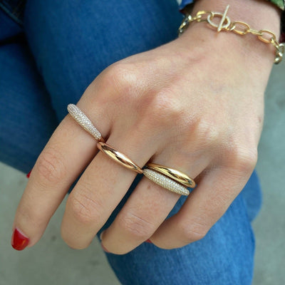 DIAMOND DOME RING IN 14K YELLOW GOLD
