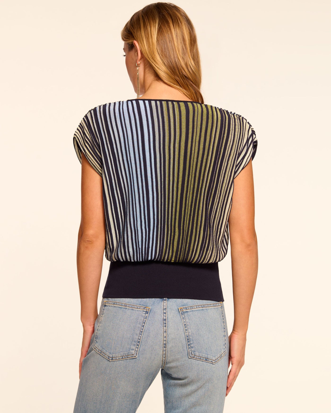VANESSA KNIT BLOUSE IN OMBRE STRIPE