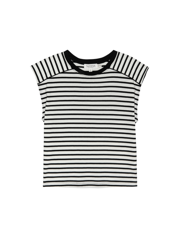 PERRY MUSCLE TANK IN CROSS WALK STRIPE