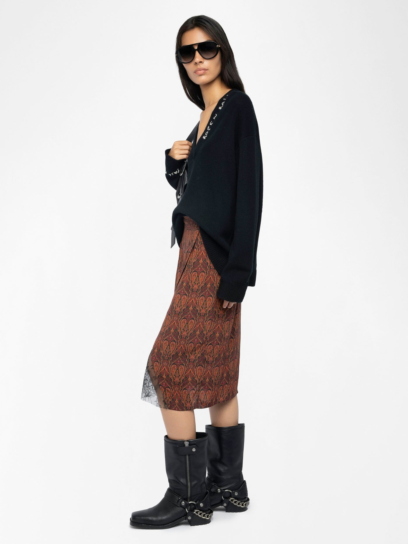 JULEN MIDI SKIRT IN BLACK