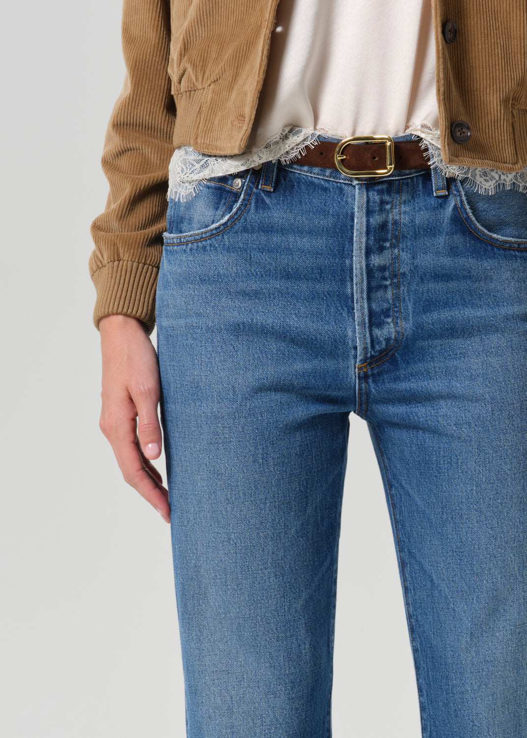 90s French High Rise Straight Jean