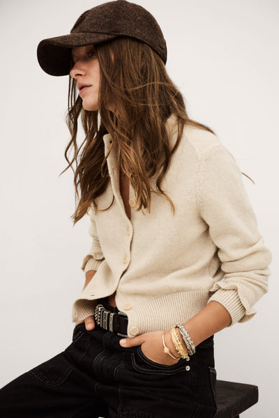 KARANTE CARDIGAN IN BEIGE CHINE