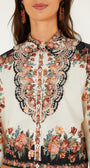 FARM Rio Winter Floral Long Sleeve Shirt at Romi Boutique