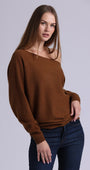 Minnie Rose CASHMERE OFF THE SHOULDER TOP at Romi Boutique