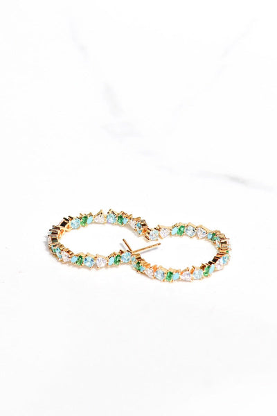 VIENNA MINI HOOPS IN GREEN OPAL