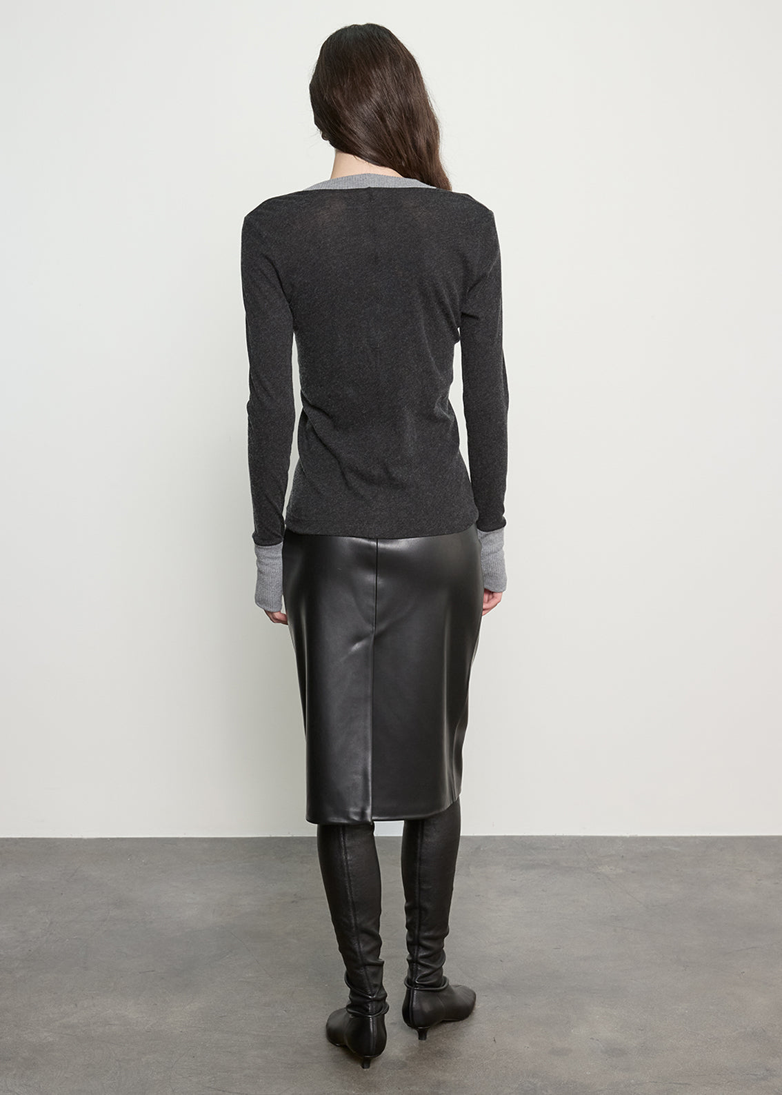 Enza Costa Fine Cashmere Easy Cuffed U Shirt at Romi Boutique