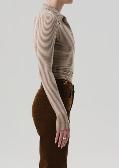 SHAEA POLO IN CHILTERN OATMEAL STRIPE
