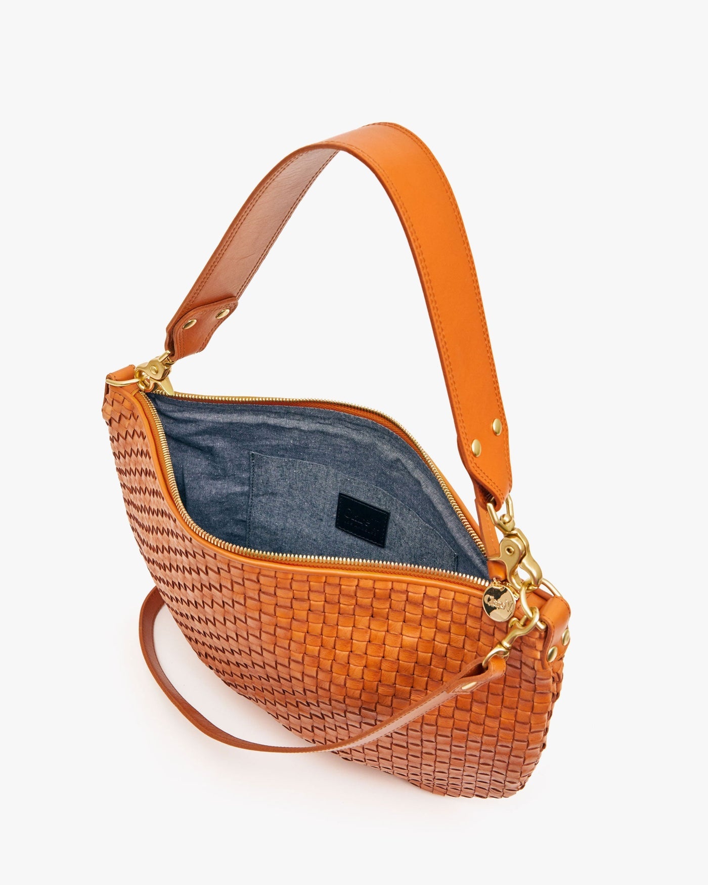 PETIT MOYEN MESSENGER IN NATURAL WOVEN CHECKER
