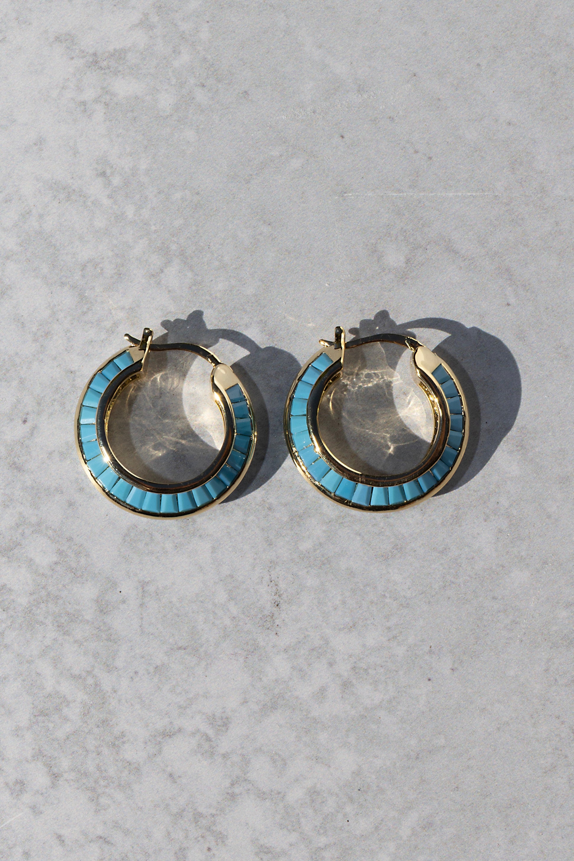 Native Gem RAZOR EDGE HOOPS at Romi Boutique