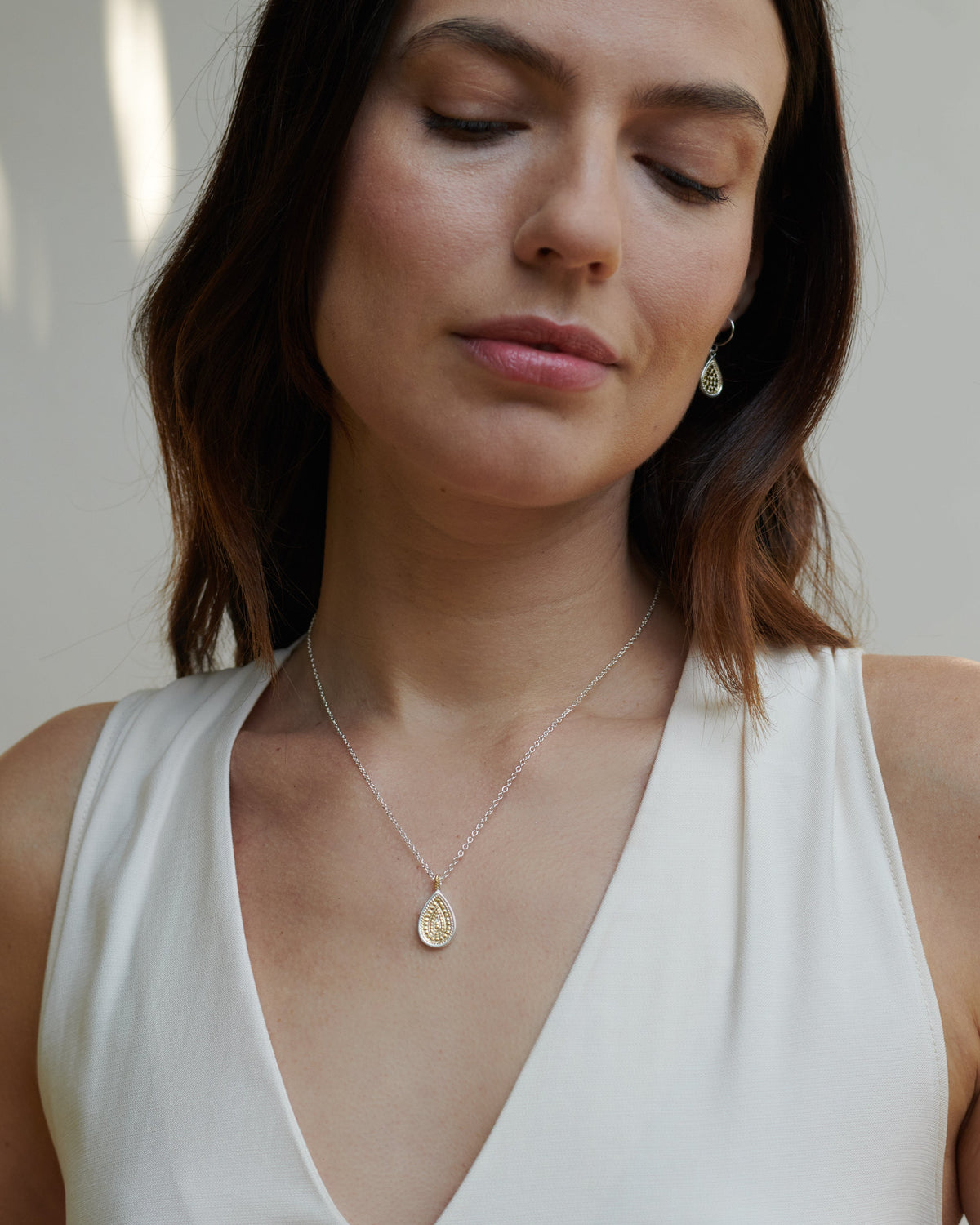 Anna Beck Classic Teardrop Pendant Necklace (Reversible) at Romi Boutique