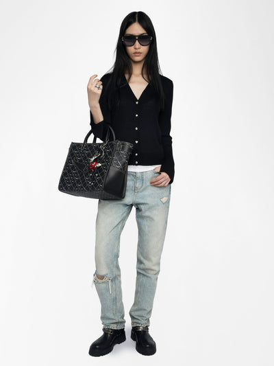 JEMMA WOOL CARDIGAN IN BLACK