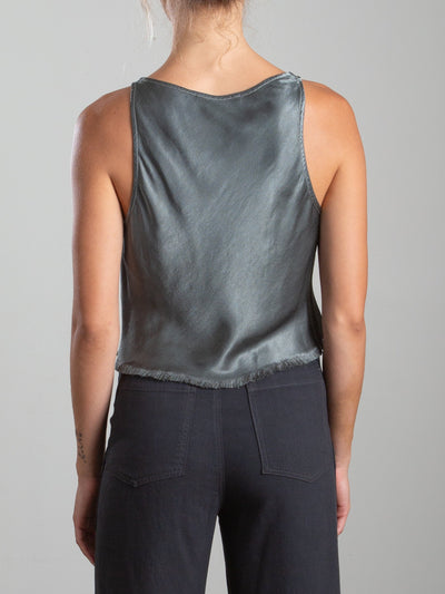 MAGGIE TANK IN VINTAGE SATIN NORI