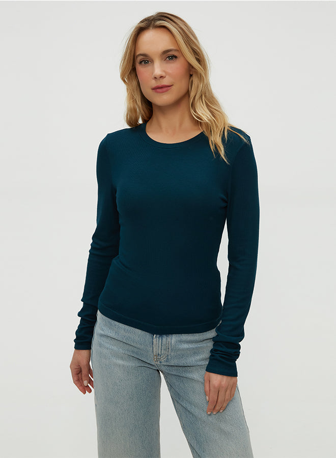 FINN CREWNECK TOP IN RAINFOREST