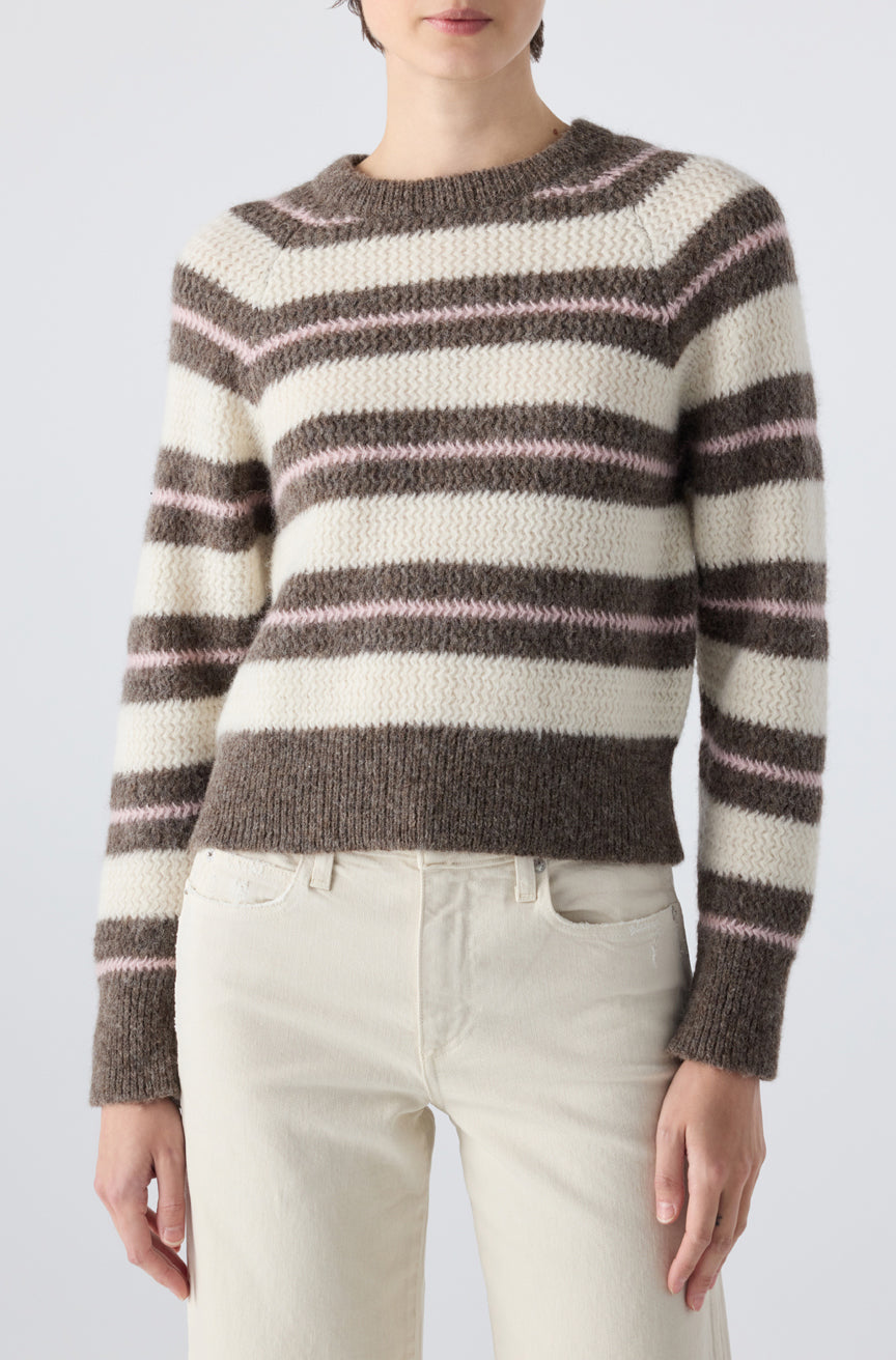 SYDNEY SWEATER IN COCOA/BONE MULTI