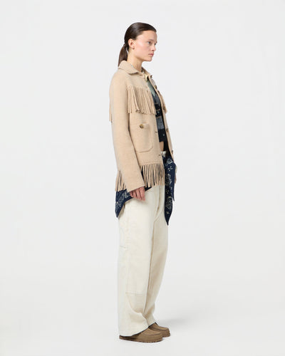 WESTERN FRINGE JACKET IN DUNE