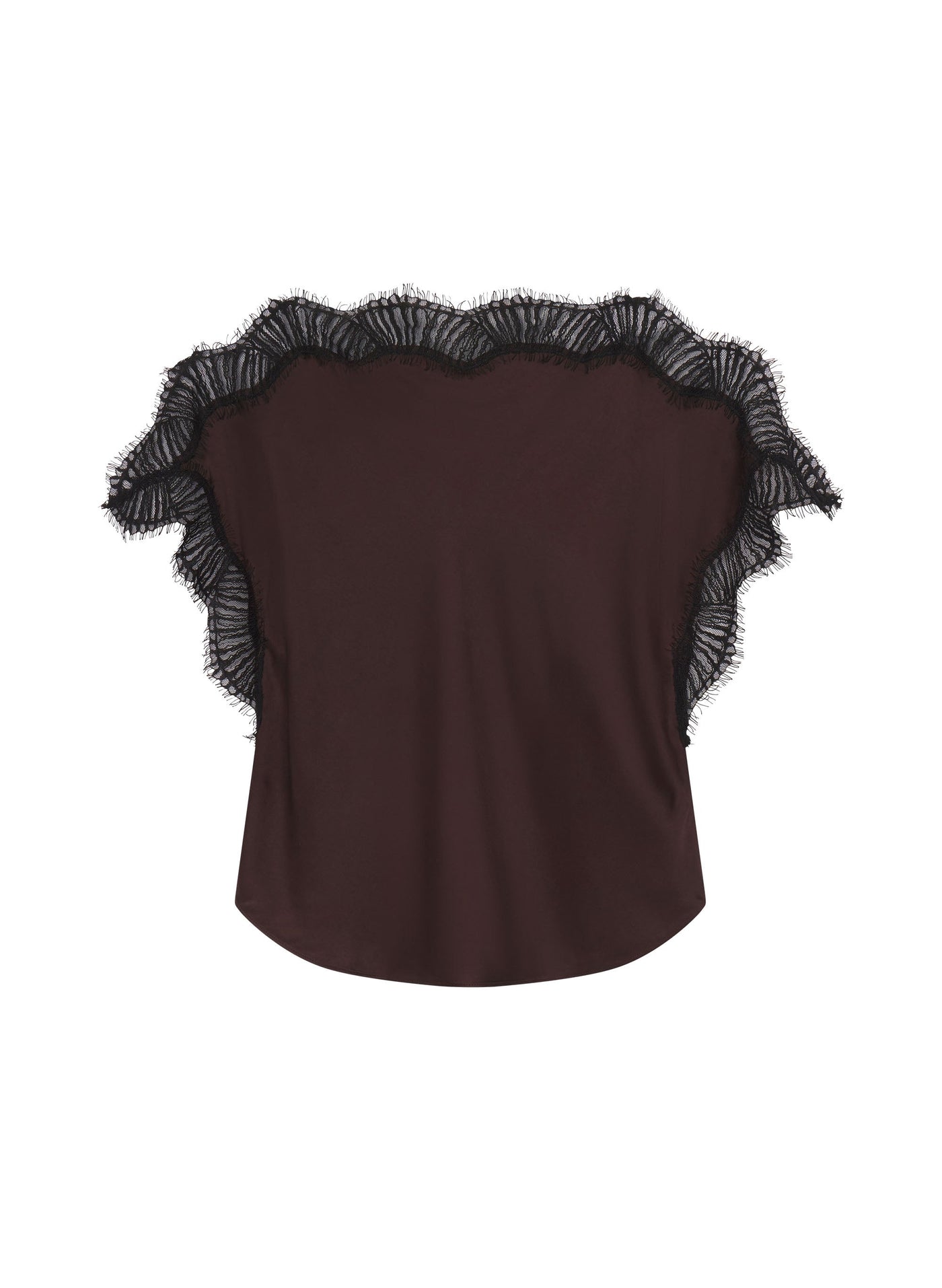 LUNA SATIN TOP IN COCOA/BLACK