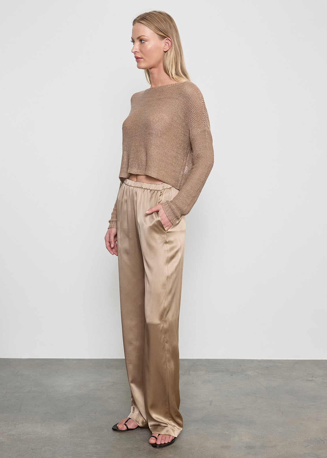 Linen Open Bateau Top