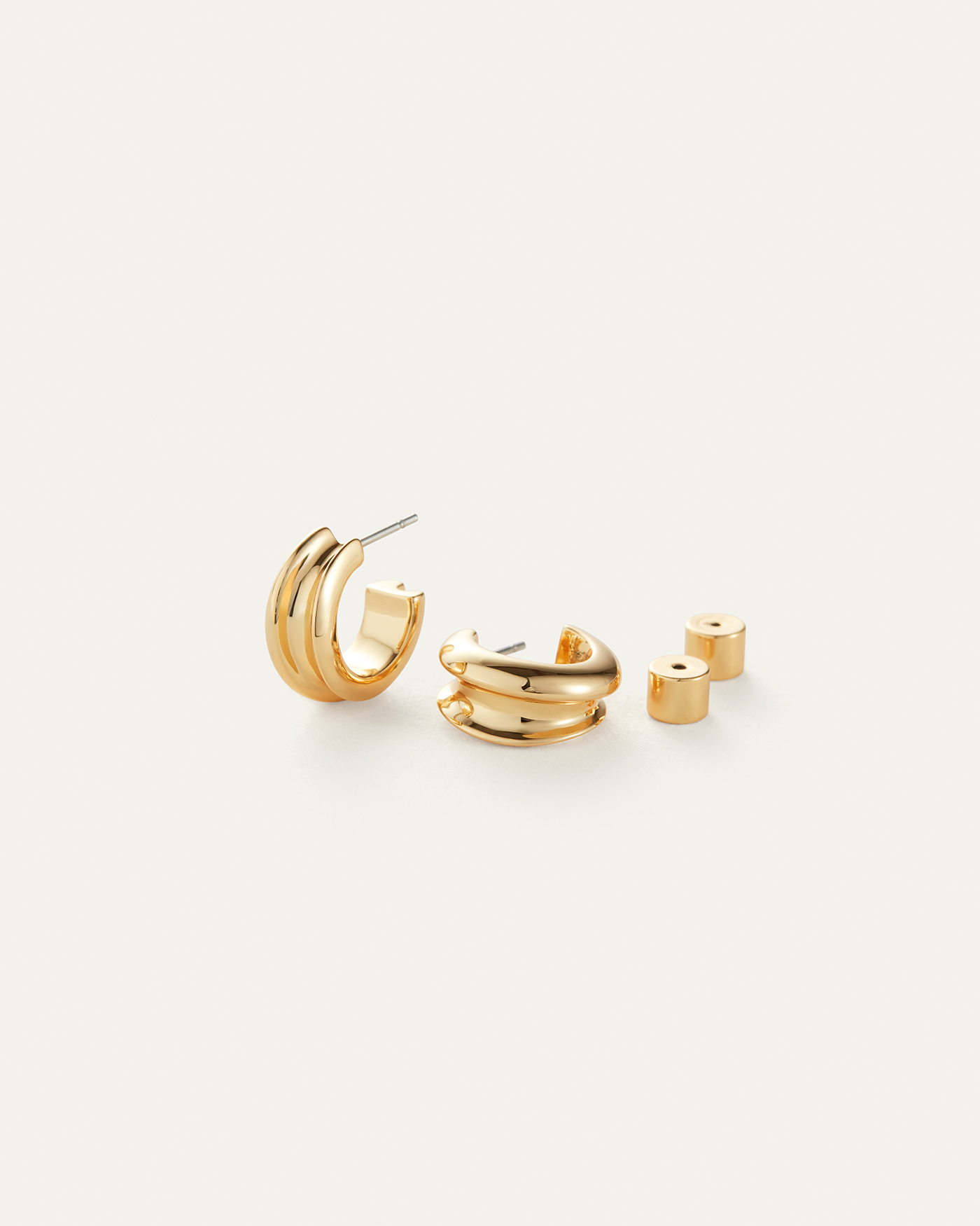 MINI LENNON HOOPS IN HIGH POLISH GOLD - Romi Boutique